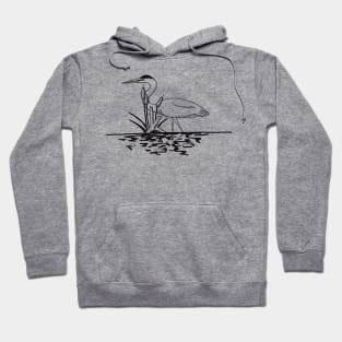 Heron in the reeds Hoodie